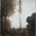 galleriad artecontini enzo fiore appropriazione capraio seduto suona il flauto in una radura 2024