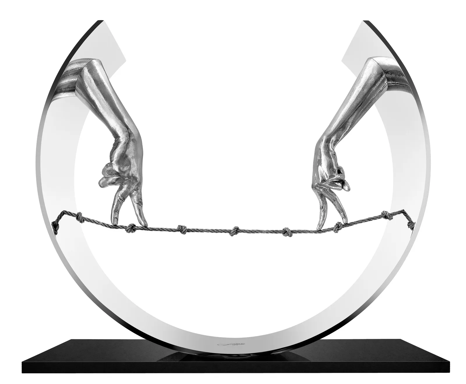 galleriad artecontini lorenzo quinn tight rope hands 2017